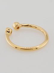Bague Anneau Ouvert en Plaqué Or et Zircons - T54