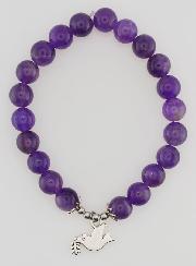 Bracelet Religieux en Pierres Naturelles d'Améthyste - Colombe de Paix