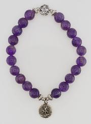 Bracelet Religieux en Pierre Naturelle d'Améthyste - St Michel & St Benoît