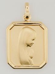 Médaille Vierge Marie en Prière en Plaqué Or 18k - 22mm