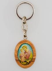 Porte-clés en Bois d'Olivier - Saint Joseph