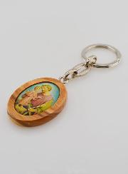 Porte-clés en Bois d'Olivier - Saint Joseph