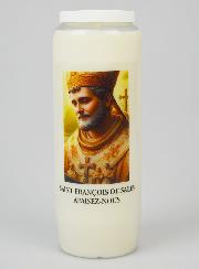 Bougie de Neuvaine à Saint François de Sales - 17,5cm