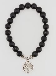 Bracelet Religieux en Pierres Naturelles d'Agate Noire - Arbre de Vie