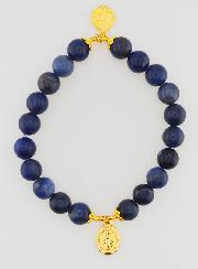 Bracelet Religieux en Pierre Naturelle de Sodalite - Miraculeuse et St Benoît