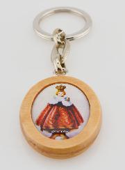 Porte-clés en Bois d'Olivier - Enfant Jésus de Prague
