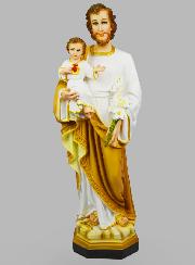 Statue Religieuse de Saint Joseph au Lys - 60cm