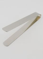 Pince à Charbon Plate en Inox Argenté - 13cm