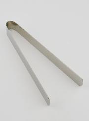 Pince à Charbon Plate en Inox Argenté - 13cm