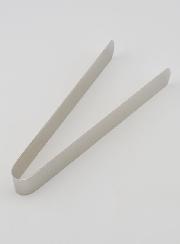Pince à Charbon Plate en Inox Argenté - 13cm
