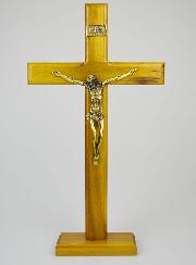 Crucifix en Bois Avec Socle Amovible - 37cm