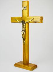 Crucifix en Bois Avec Socle Amovible - 37cm