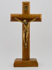Crucifix en Bois Avec Socle Amovible - 19cm