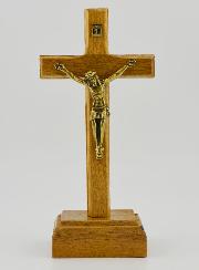 Crucifix en Bois Sur Socle - 10cm