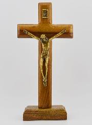 Crucifix en Bois Avec Socle Amovible - 17cm
