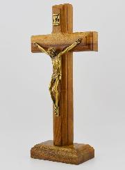 Crucifix en Bois Avec Socle Amovible - 17cm