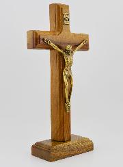 Crucifix en Bois Avec Socle Amovible - 17cm