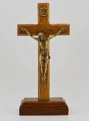 Crucifix en Bois Sur Socle Amovible - 14cm