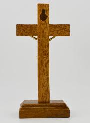 Crucifix en Bois Sur Socle Amovible - 14cm
