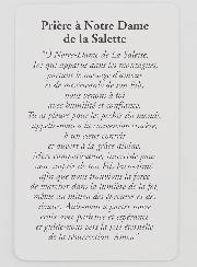 Carte de Prière à Notre Dame de la Salette