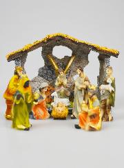 Crèche de Noël 11 Santons & Cabane - 5cm