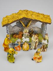 Crèche de Noël 11 Santons & Cabane - 5cm