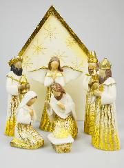 Crèche de Noël 8 Santons de 15cm & Cabane