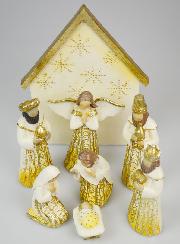 Crèche de Noël 8 Santons de 15cm & Cabane