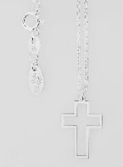 Collier Religieux & Croix Contour - Argent 925/1000