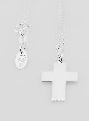 Collier Religieux & Croix Pleine - Argent 925/1000