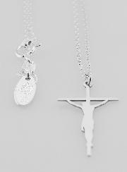 Collier Religieux & Croix Silhouette - Argent 925/1000
