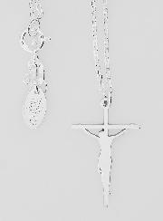 Collier Religieux & Croix Silhouette - Argent 925/1000