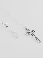 Collier Religieux & Croix Ajourée Géométrique - Argent