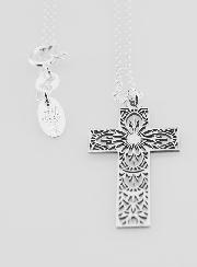 Collier Religieux & Croix Ajourée Mandala - Argent