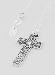 Collier Religieux & Croix Ajourée Mandala - Argent