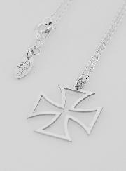 Collier Religieux & Croix Templiers Contour - Argent 925/1000