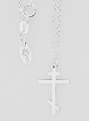 Collier Religieux & Croix Russe Orthodoxe - Argent 925/1000