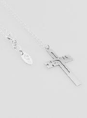 Collier Croix Jésus En Argent 925 - Pendentif Chrétien Unisexe Grande Taille