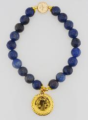 Bracelet Religieux en Pierre Naturelle de Lapis Lazuli - St Benoît