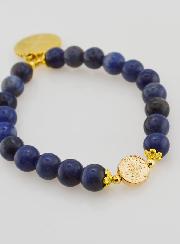 Bracelet Religieux en Pierre Naturelle de Lapis Lazuli - St Benoît