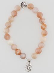 Bracelet Religieux en Pierre Naturelle du Soleil - Miraculeuse & St Benoît