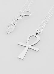 Collier Religieux & Croix Egyptienne - Argent 925/1000
