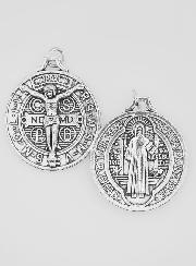 Médaille de Saint Benoit - Métal Argenté 29mm