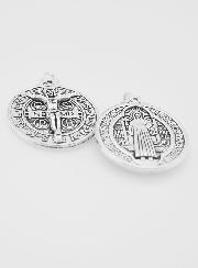 Médaille de Saint Benoit - Métal Argenté 29mm