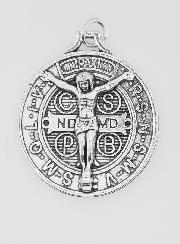 Médaille de Saint Benoit - Métal Argenté 29mm