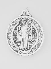 Médaille de Saint Benoit - Métal Argenté 29mm