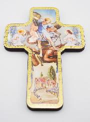 Croix Icône en Bois Saint Michel - 18cm