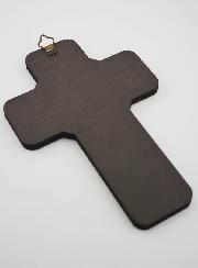 Croix Icône en Bois Vierge à l'Enfant - 18cm