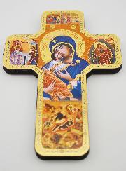 Icône Vierge à l'Enfant - Croix 18cm