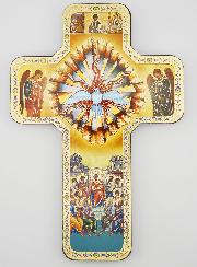 Croix Icône en Bois  Saint Esprit - 18cm